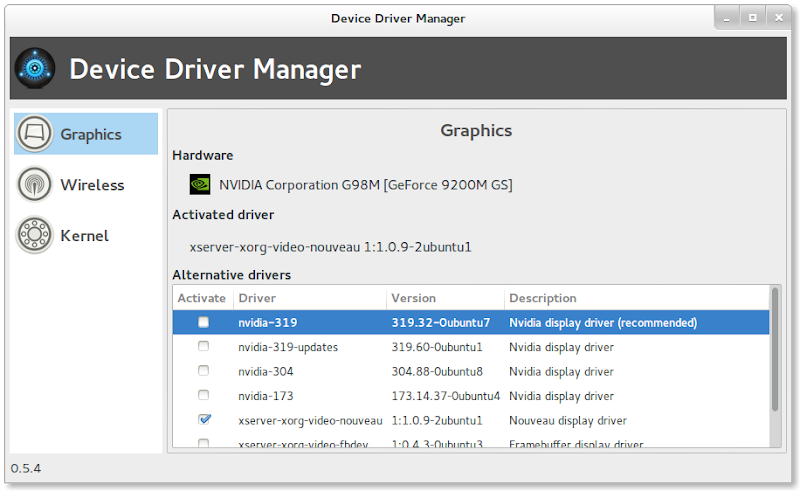 Device Driver Manager Debian 7